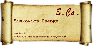 Simkovics Csenge névjegykártya